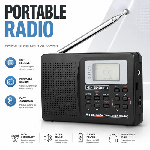 Portable radio lw tv - portable, fm/am/sw/lw/tv